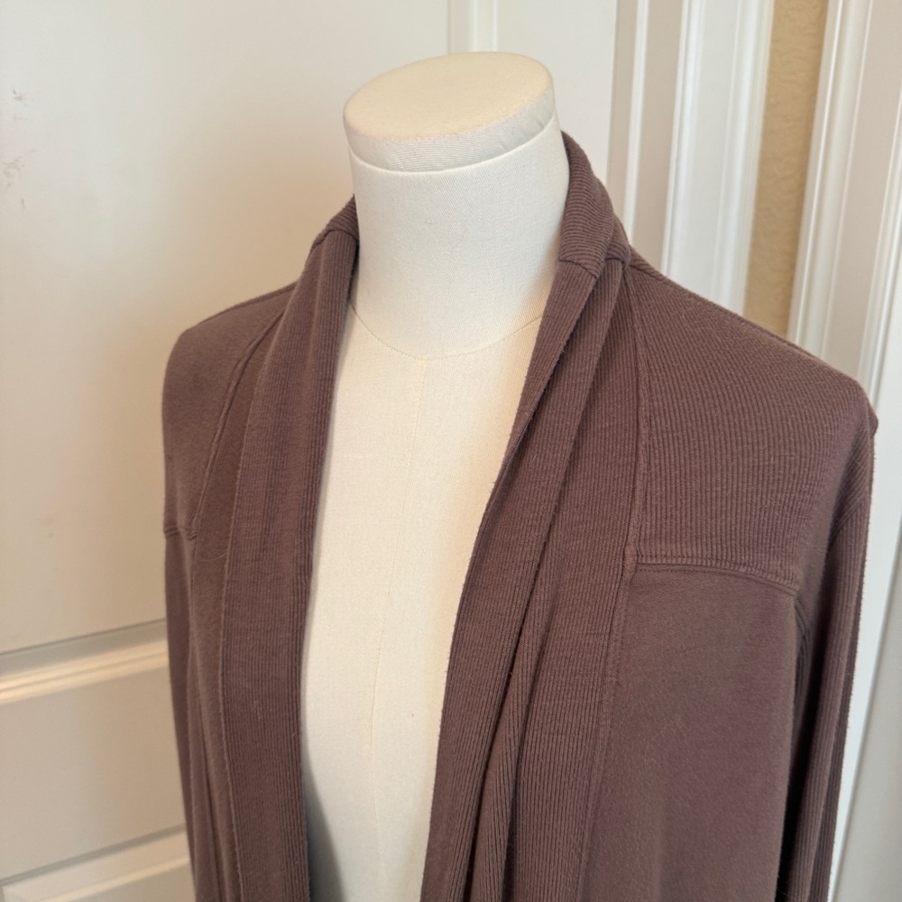 Athleta Pranayama Wrap Cardigan Sweater Women's Small Purple Pockets Stretch - Picture 5 of 7